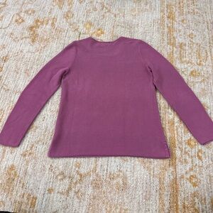 Christian Berg Women’s 100% Cotton Knit Crewneck Sweater In Washed Mauve Size S